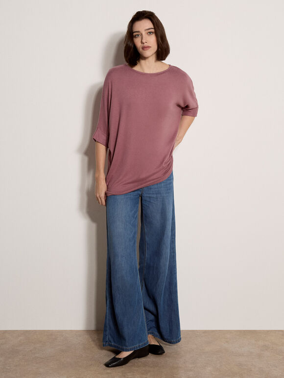 Soft Touch Batwing Top, Lilac, large