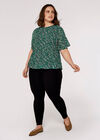Curve Ditsy Floral Top, Green, large