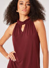 Keyhole Crepe Top, Burgundy, large