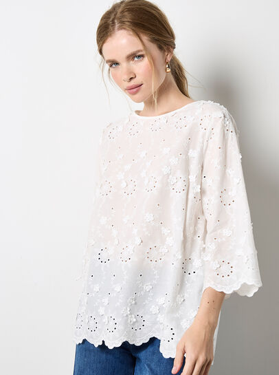 Flower Bell Sleeve Top