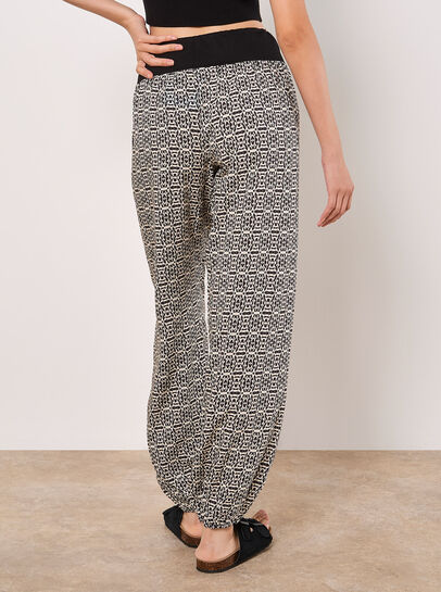 Cotton Blend Ikat Tapered Joggers