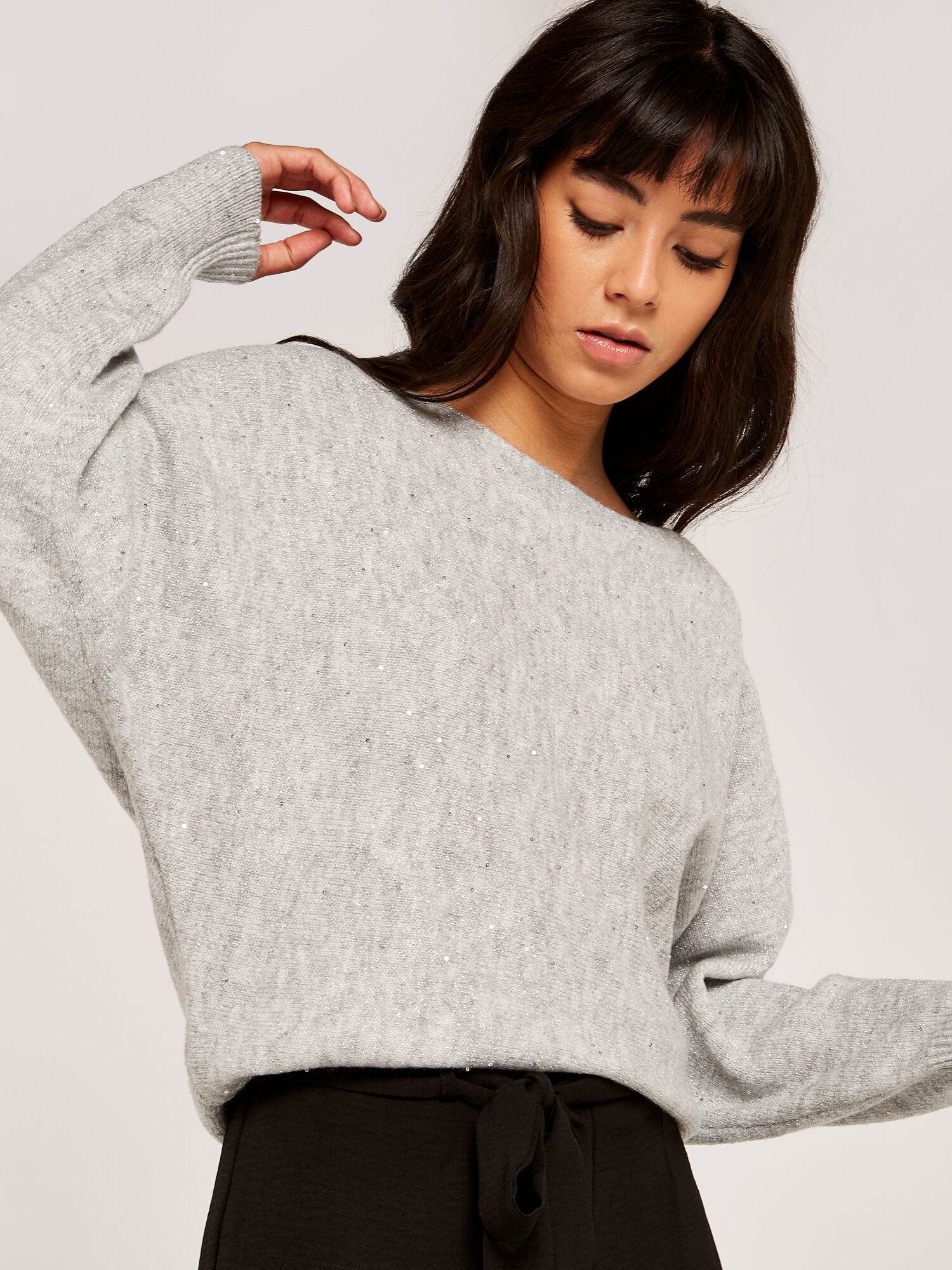 Slash neck christmas jumper on sale