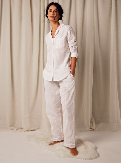Embroidered Stripe Trouser