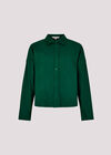 Oversized Cotton Poplin Shirt, Green, large