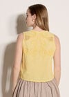 Embroidered Cotton Shell Top, Yellow, large