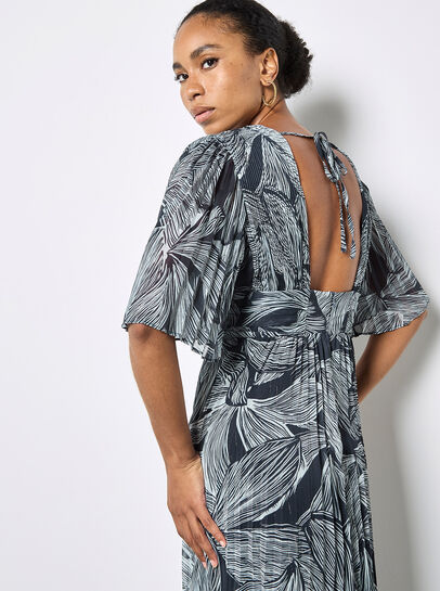 Floral Chiffon Shimmer Maxi Dress