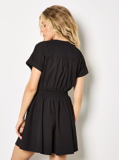Zip Detail Skater Mini Dress
