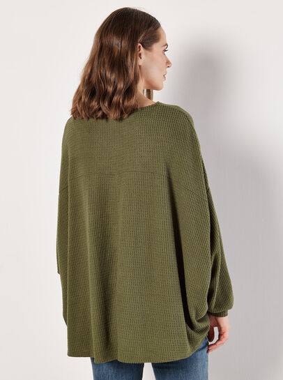 Soft-Touch Oversized Waffle Knit Top