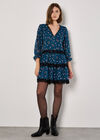 Vintage Floral Lace Tiered Mini Dress, Teal, large