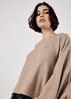 Honeycomb Knit Oversized Top, Stone, large