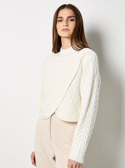 Cable Knit Wrap Jumper