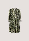 Abstract Print Utility Mini Dress, Green, large