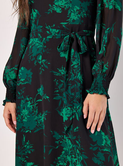 Silhouette Floral Chiffon Midaxi Dress