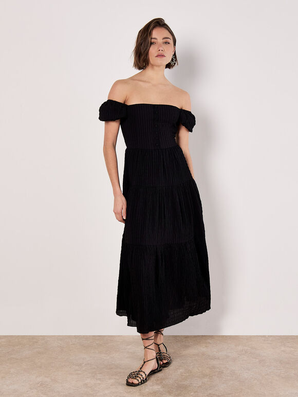 Self Check Midi Dress, Black, large