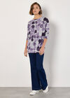 Abstract Circles Oversized Top, Purple, large