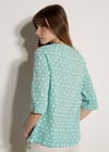 Irregular Spot Asymmetric Wrap Top, Aqua - Turquoise, large