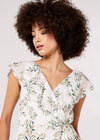 Leaf Ruffle Midi Dress, Cream, large