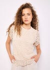 Crochet Hexagons T-Shirt, Stone, large