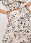  Retro Floral Skirt, Cream, large