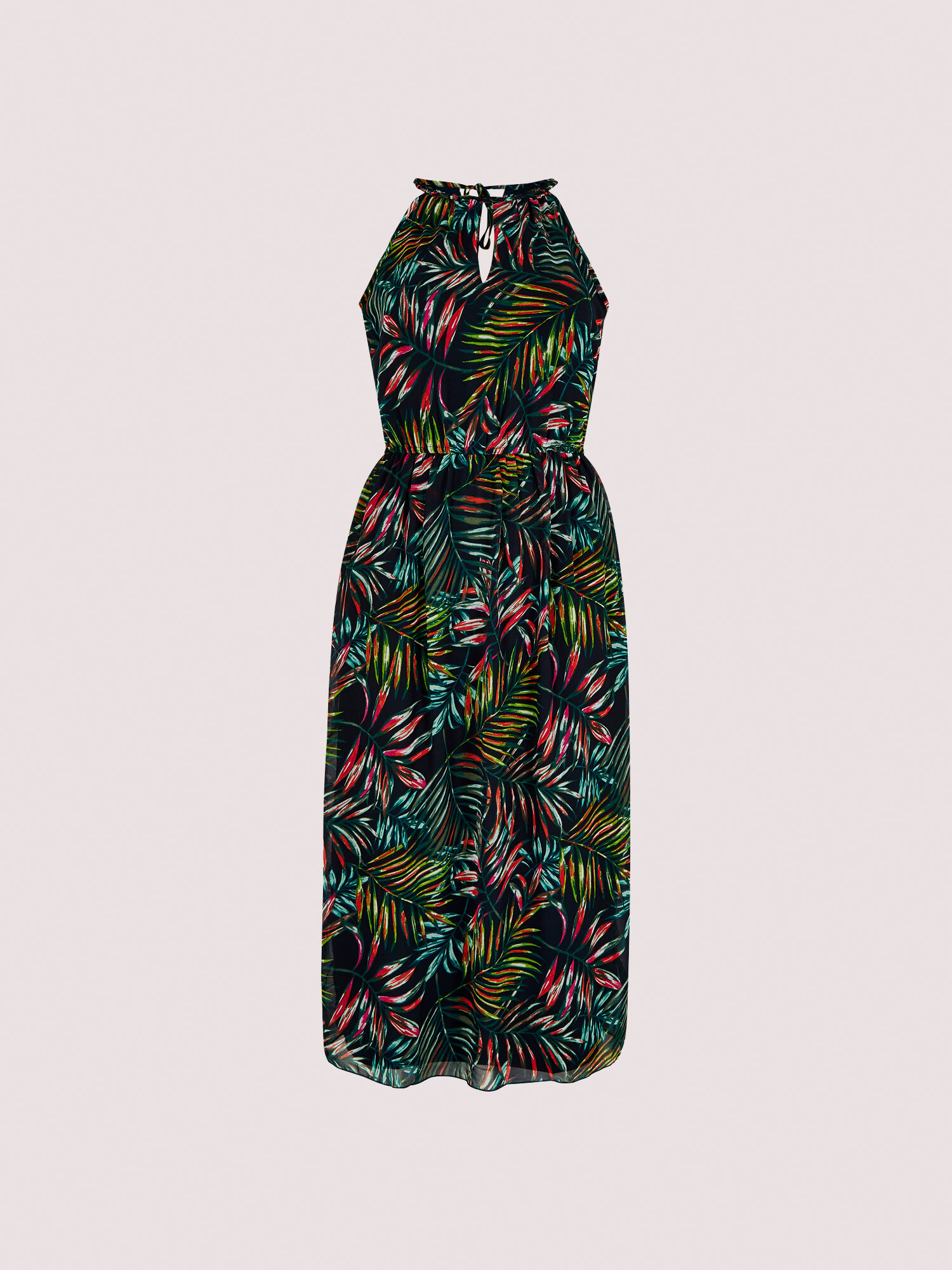 Apricot tropical online palm dress