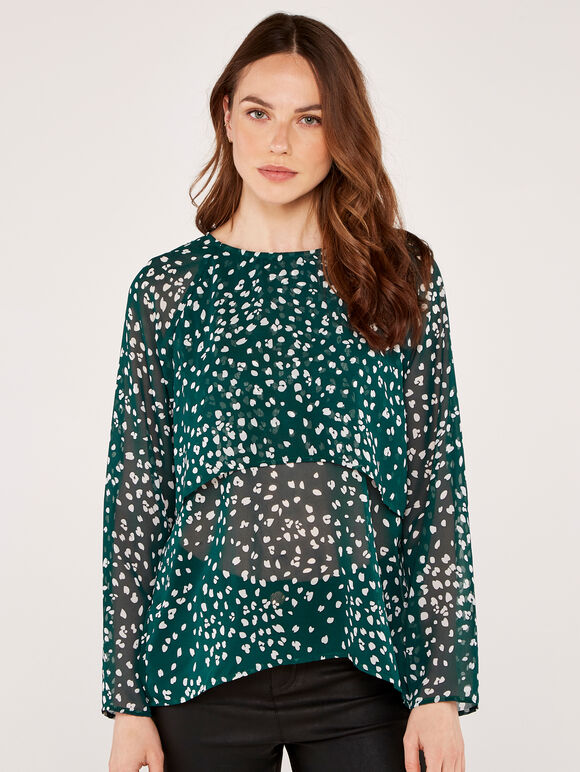 Animal Print  Top, Green, large
