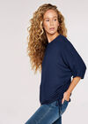 Soft Drawstring  Top, Navy, large