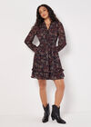 Paisley Ruffle Mini Dress , Pink, large