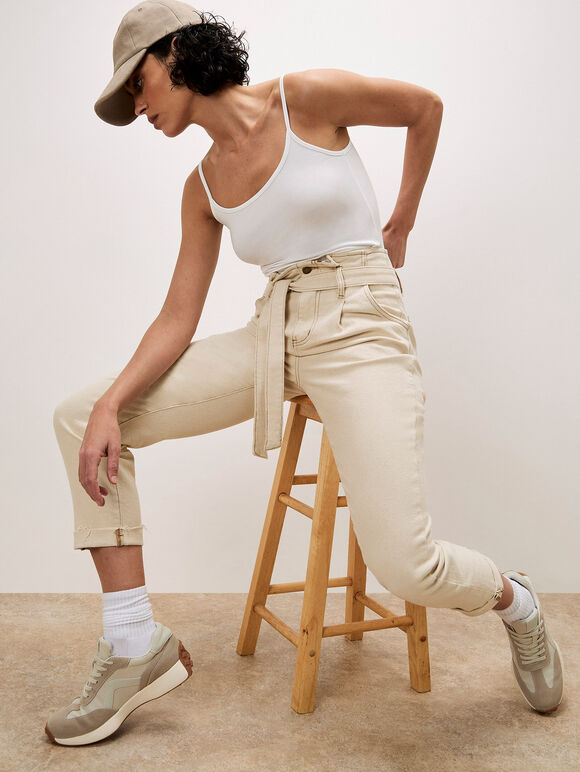 Stella Mom Jeans, Cream, large