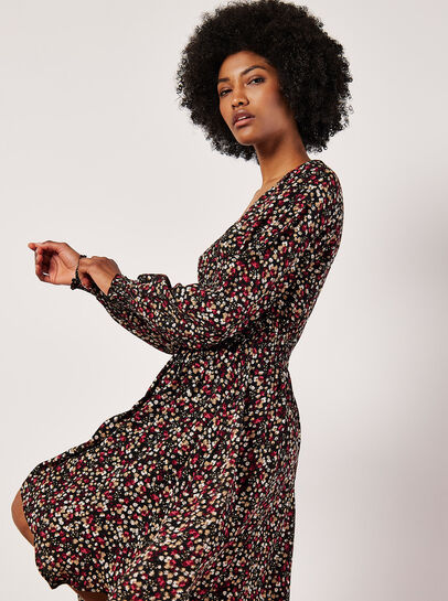 Ditsy Floral Smocked Mini Dress