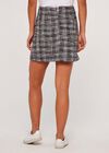 Woven Tweed Skirt, Burgundy, large