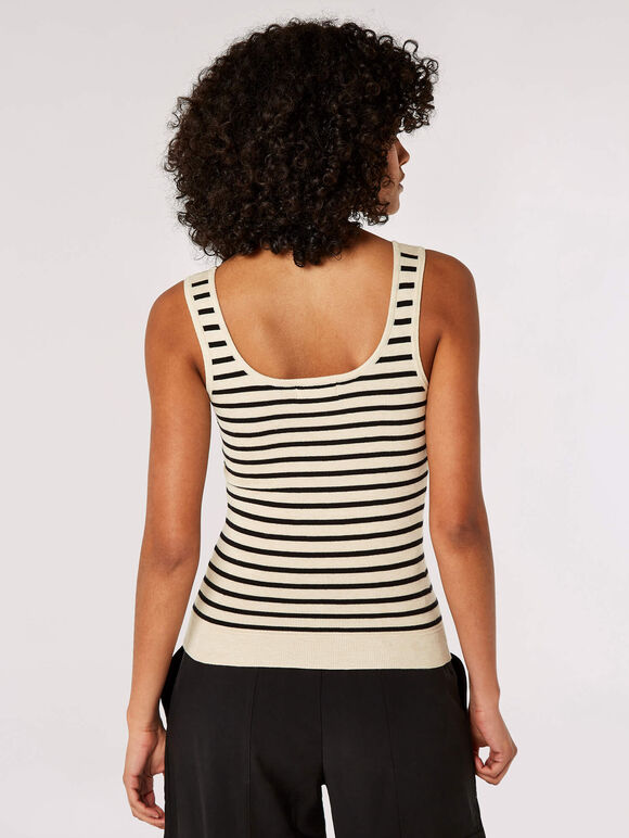Stripe Knitted Tank Top, Stone, large