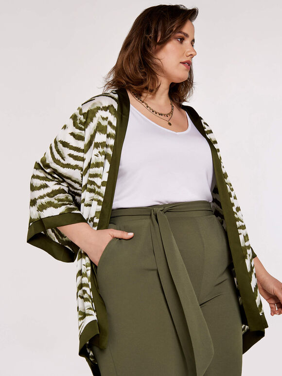 Curve Tapered Trousers, Khaki, large