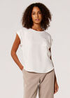 Button Back T-Shirt, White, large