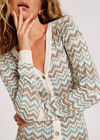 Chevron Knit Cardigan Dress, Mint, large