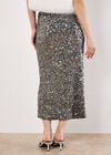 Sequin Embellished Pencil Midaxi Skirt, Grey, large
