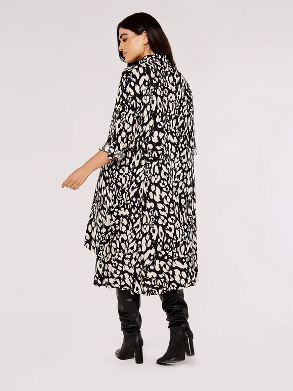 Curve Cheetah Shirt Dress, Stone, large