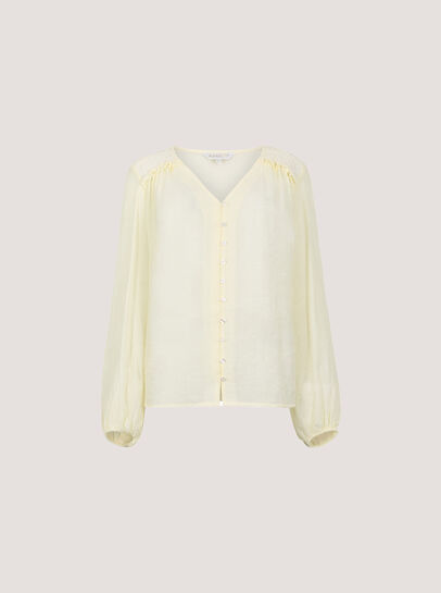 Crochet Insert Shimmer Blouse