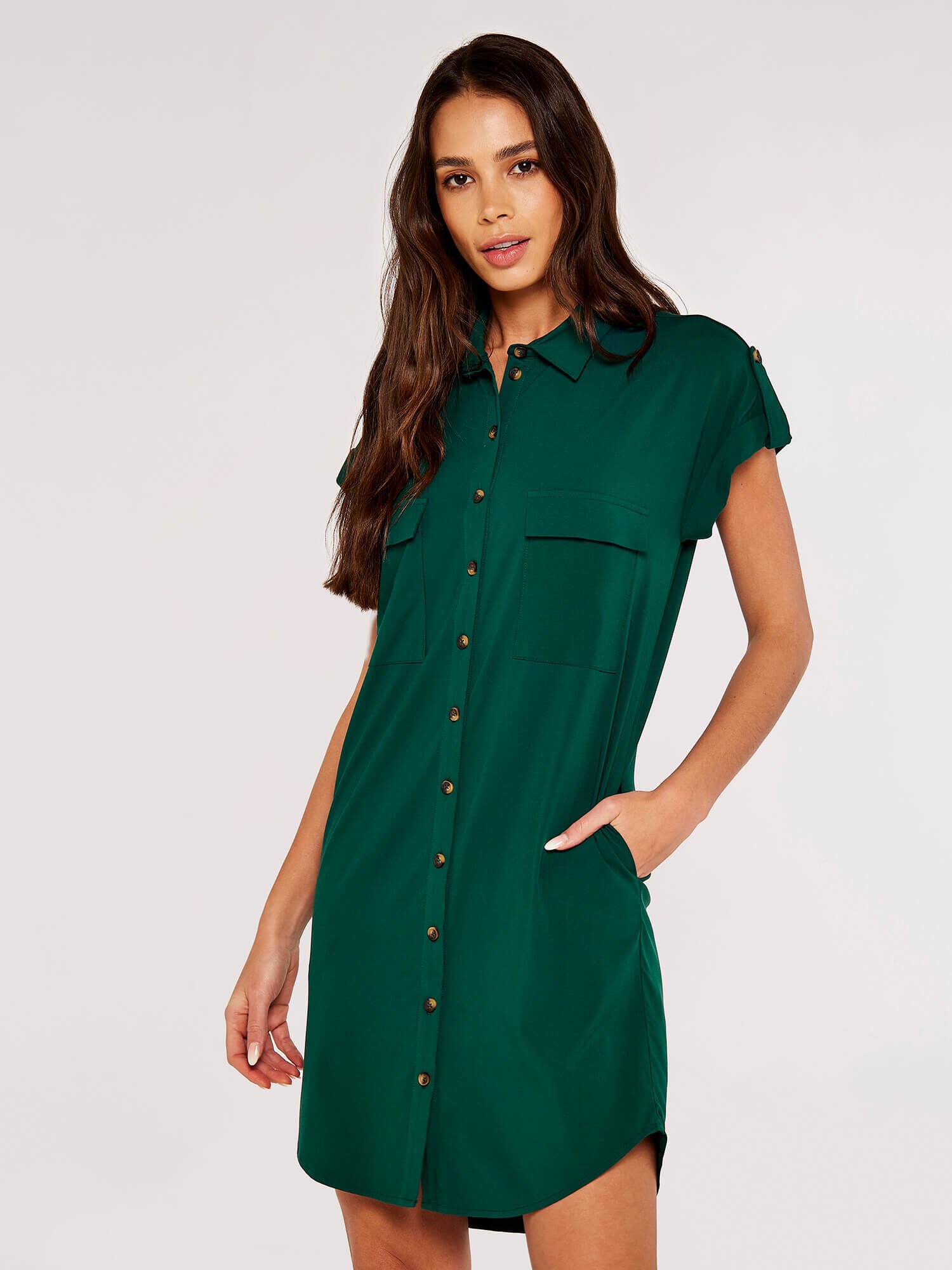 Apricot shirt dress outlet