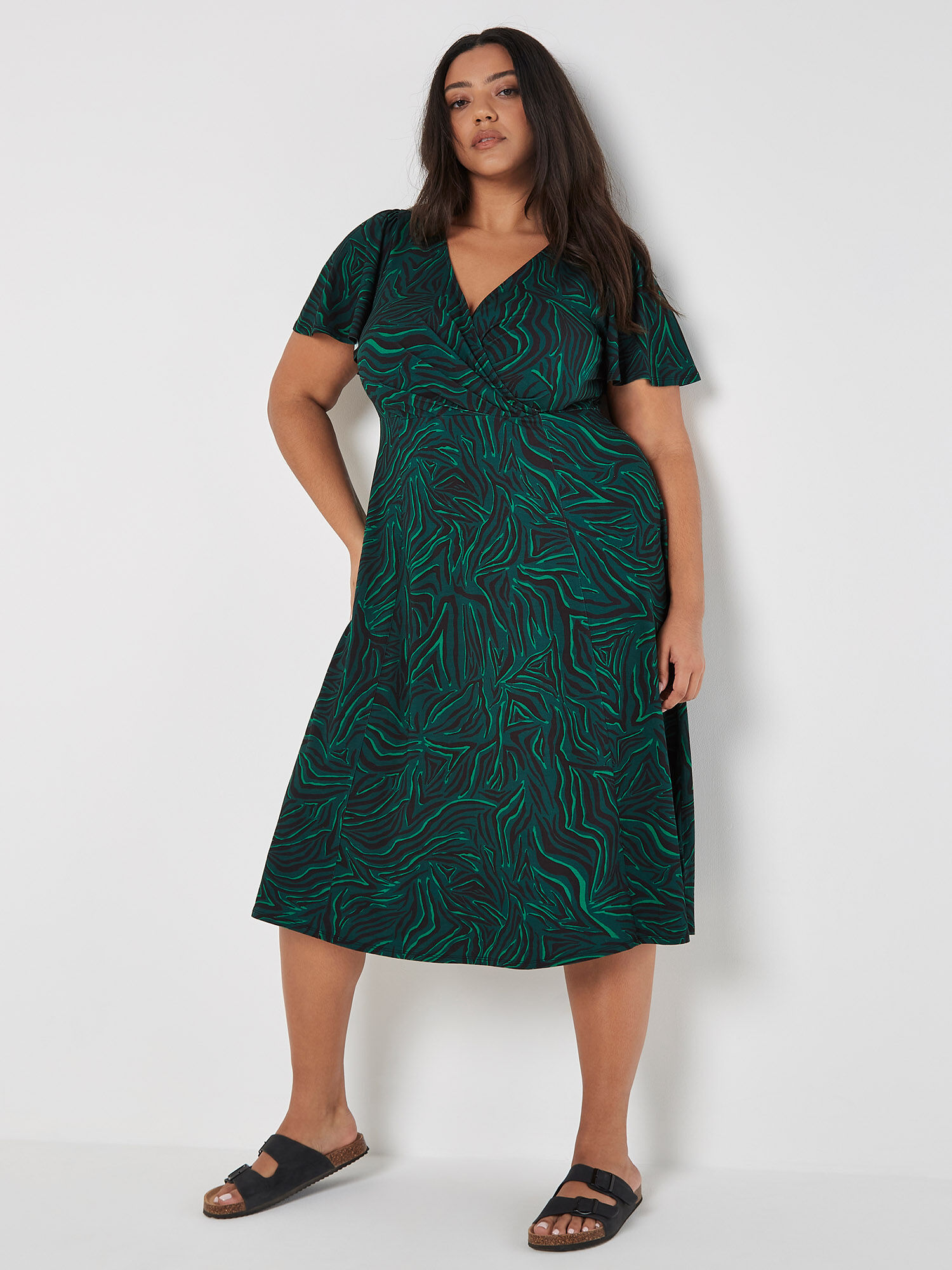 Curve wrap midi dress 2025