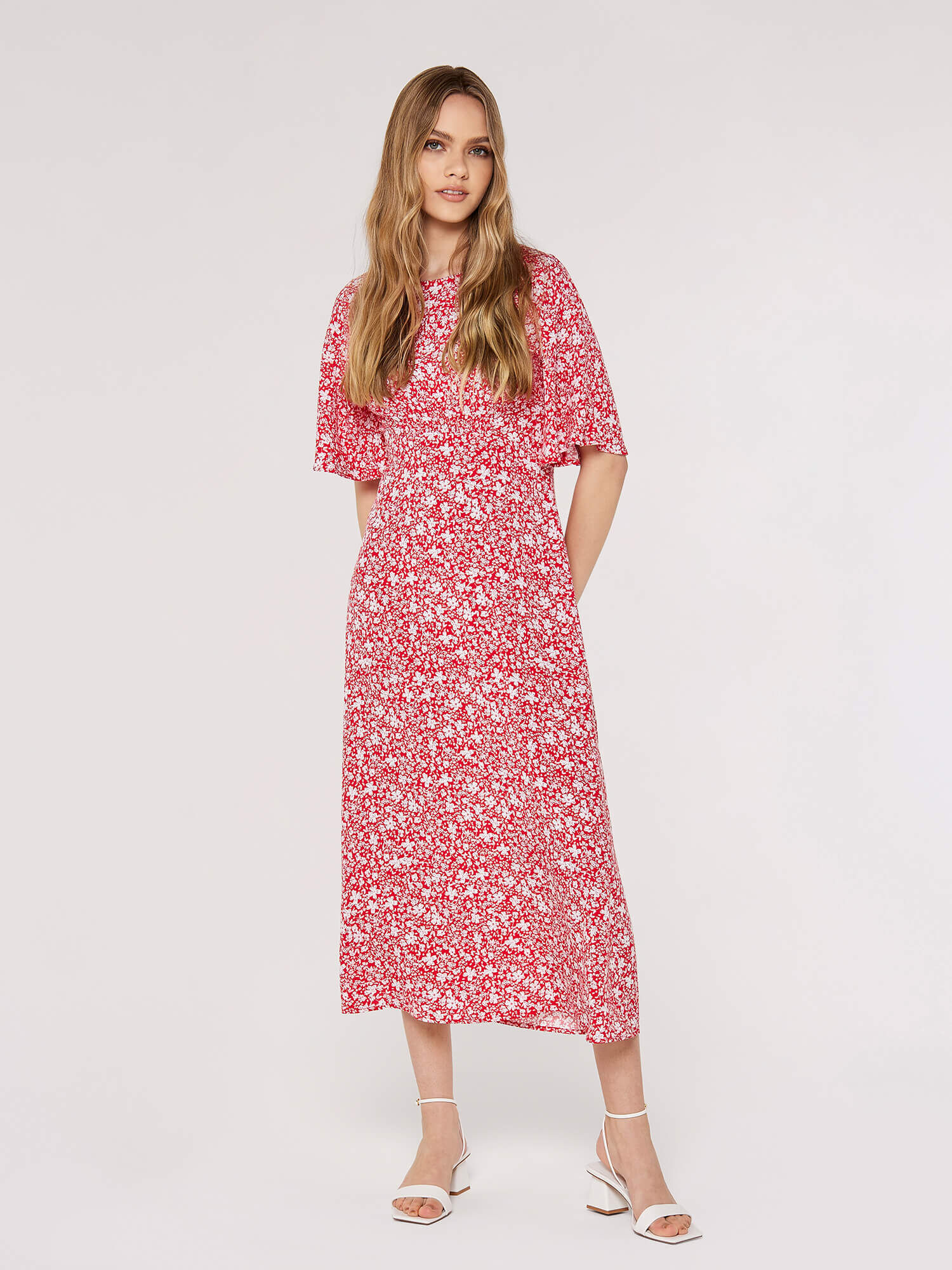 Oasis crushed ditsy midi dress online