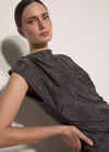Ruched Shimmer Top, Silver, large