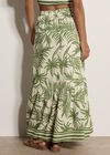 Palm Print Midi Skirt, Cream, large
