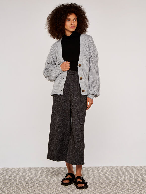V-Neck Cardigan, Grey, large