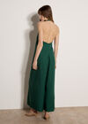 Halter Neck Wide-Leg Jumpsuit, Green, large