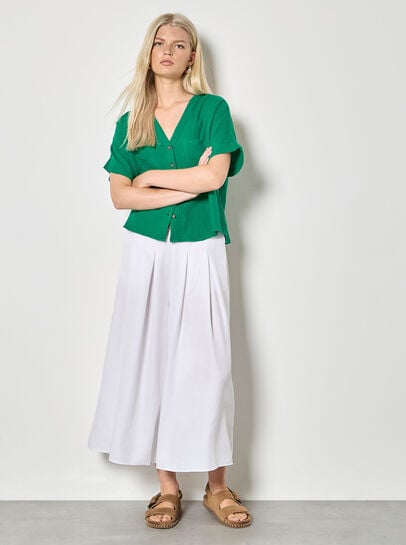 Textured V-Neck Blouse