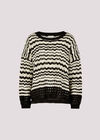 Pointelle Stripe Crochet Jumper, Black, large