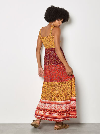 Patchwork Floral Paisley Maxi Dress