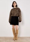 Leopard Boucle Jumper, Brown, large