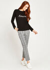 Check Cigarette Trouser, Black, large