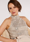 Sequin Halter Neck Top, Light Grey / Silver, large